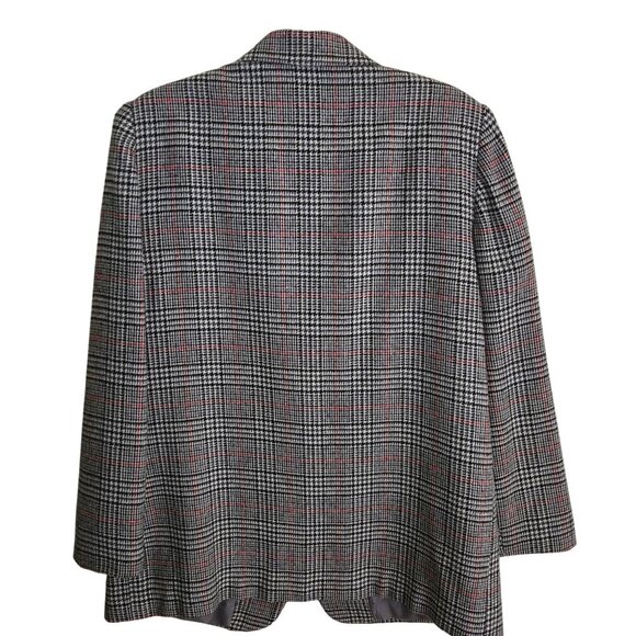 Requirements Vintage Wool Blend Classic Plaid Blazer Size 10 - Picture 2 of 6